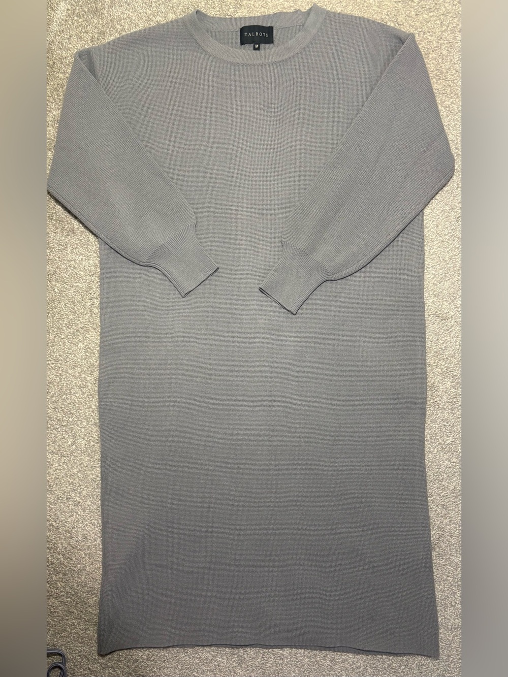 Talbots Gray Midi Gray Long Sleeve Sweater Midi Dress Size Medium